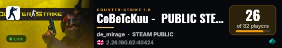 CoBeTcKuu -  PUBLIC STEAM live status badge