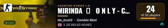 MIRINDA  ツ   O N L Y - CSDM live status badge