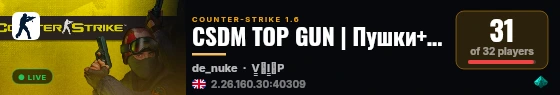 CSDM TOP GUN | Пушки+Лазеры live status badge