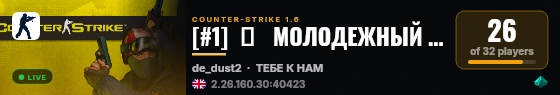 [#1]  ☣   МОЛОДЕЖНЫЙ СЕРВАЧОК Dust   ☣ live status badge