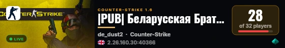|PUB| Беларусская Братва DUST live status badge