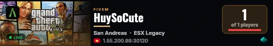 HuySoCute live status badge
