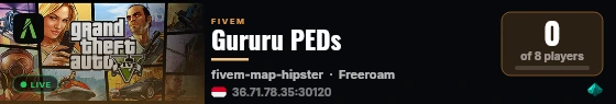 Gururu PEDs live status badge