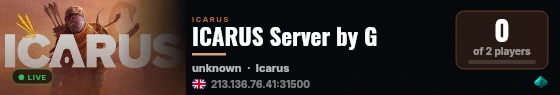 ICARUS Server by G live status badge