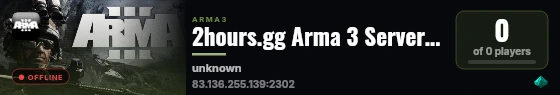 2hours.gg Arma 3 Server - On-Demand by the Hour live status badge
