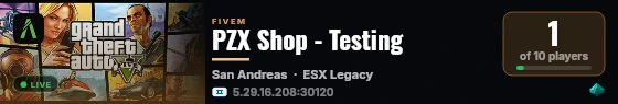 PZX Shop - Testing live status badge