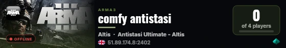 comfy antistasi live status badge