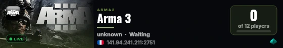Arma 3 live status badge