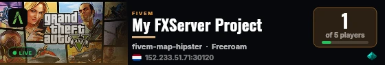 My FXServer Project live status badge
