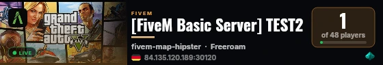 [FiveM Basic Server] TEST2 live status badge
