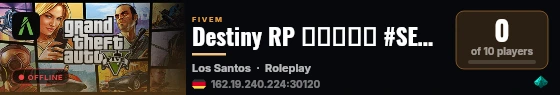 Destiny RP ▬▬▬↭🡺 #SERVEUR↭FUN 🡸↭▬▬▬ 💜 live status badge