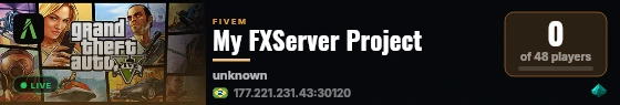 My FXServer Project live status badge