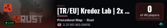 [TR/EU] Kredoz Lab | 2x Vanilla+ | Staging & Testing [Wiped] live status badge