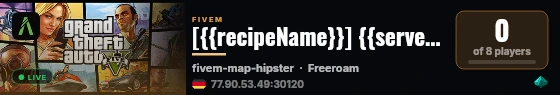 [{{recipeName}}] {{serverName}} live status badge