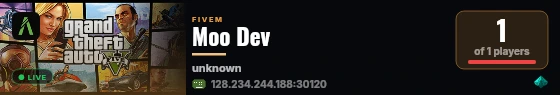 Moo Dev live status badge