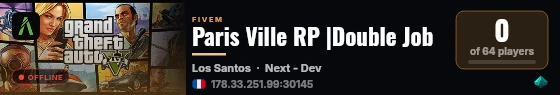 Paris Ville RP |Double Job live status badge
