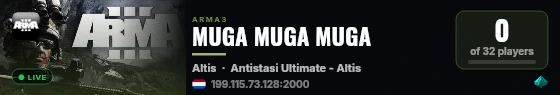 MUGA MUGA MUGA live status badge