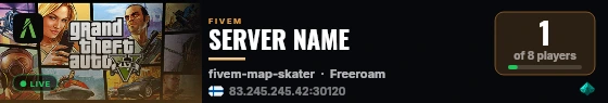 SERVER NAME live status badge