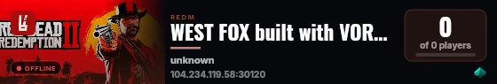 WEST FOX built with VORPCore! live status badge