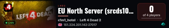 EU North Server (srcds1003-sto1.183.254) live status badge