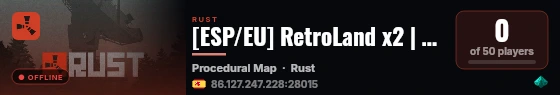 [ESP] RetroLand x2 | Semanal | Wipe 03/09/2026 live status badge
