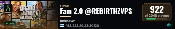 Fam 2.0 @REBIRTHZVPS live status badge