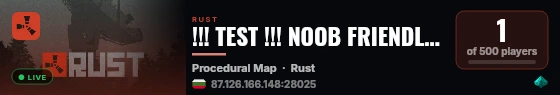 !!! TEST !!! NOOB FRIENDLY|NO OFFLINE|LOW UPKEEP|NO BP WIPE|PVP live status badge