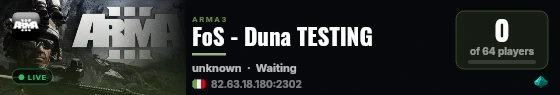 FoS - Duna TESTING live status badge