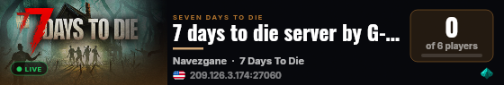 7 days to die server by G-portal live status badge