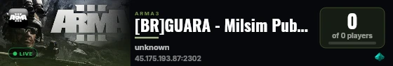 [BR]GUARA - Milsim Publico | discord.gg/9GDTKpQwj live status badge