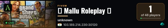 🌴 Mallu Roleplay 🌴 live status badge