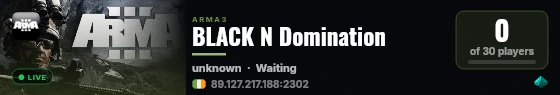 BLACK N Domination live status badge