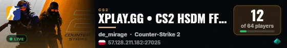 XPLAY.GG • CS2 HSDM FFA #19 • [PL] live status badge