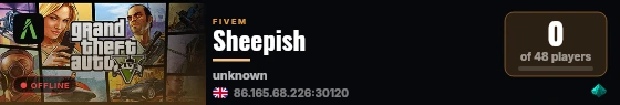 Sheepish live status badge