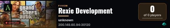 Rexie Development live status badge