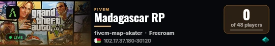 Madagascar RP live status badge