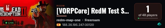[VORPCore] RedM Test Server live status badge