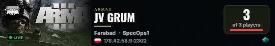 JV GRUM live status badge