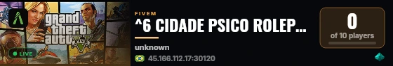 ^6 CIDADE PSICO ROLEPLAY RIO DE JANEIRO RP INAUGUROU HOJE🌈 live status badge