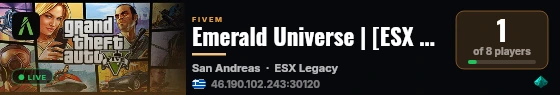 Emerald Universe | [ESX Legacy] live status badge