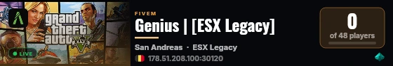 Genius | [ESX Legacy] live status badge