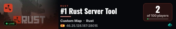 #1 Rust Server Tool live status badge