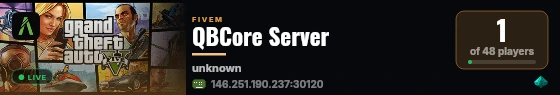 QBCore Server live status badge