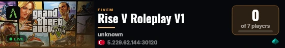 Rise V Roleplay V1 live status badge