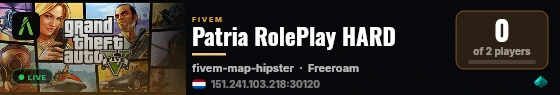Patria RolePlay HARD live status badge