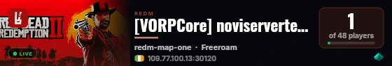 [VORPCore] noviservertest-me live status badge