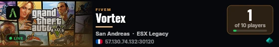 Vortex live status badge