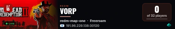 VORP live status badge