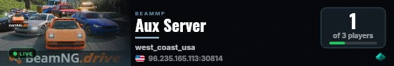 Aux Server live status badge