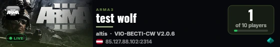 test wolf live status badge